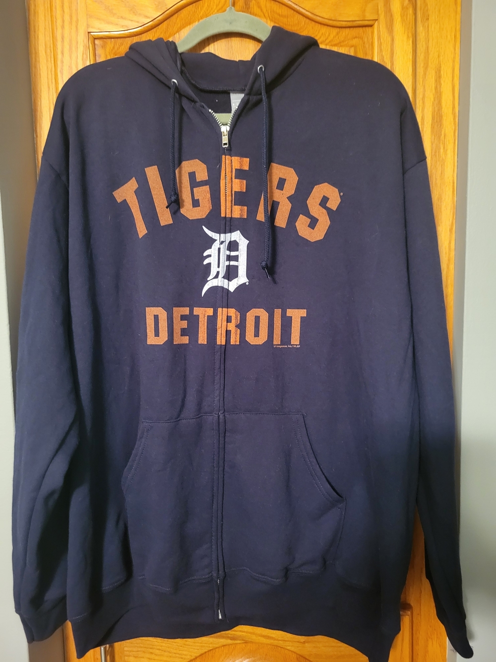 MLB Detroit Tigers Navy and Orange Full-Zip Hoodie